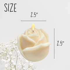 Rose shaped pillar candle in white decor