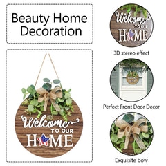 Spring season welcome sign by RoseCraft on front door