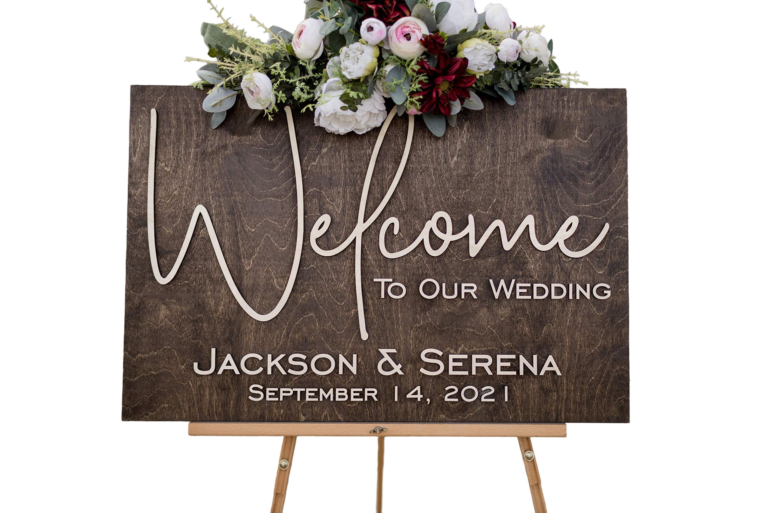 Rosefield 3D First Names Welcome Sign birch wood 12x18