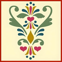 Authentic Norwegian folk art Rosemaling pattern stencil