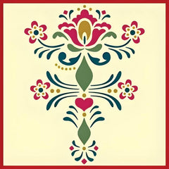 Rosemaling 9 stencil template 6.8 x 9.0 inches close up Mylar detail