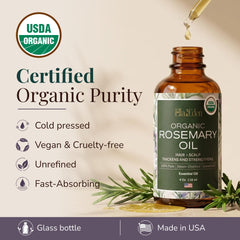 USDA certified rosemary oil for scalp care