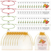 Adjustable woven Shana Tova bracelet with red and green colors