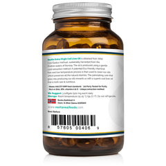 EPA DHA omega fatty acids in Rosita cod liver oil softgels