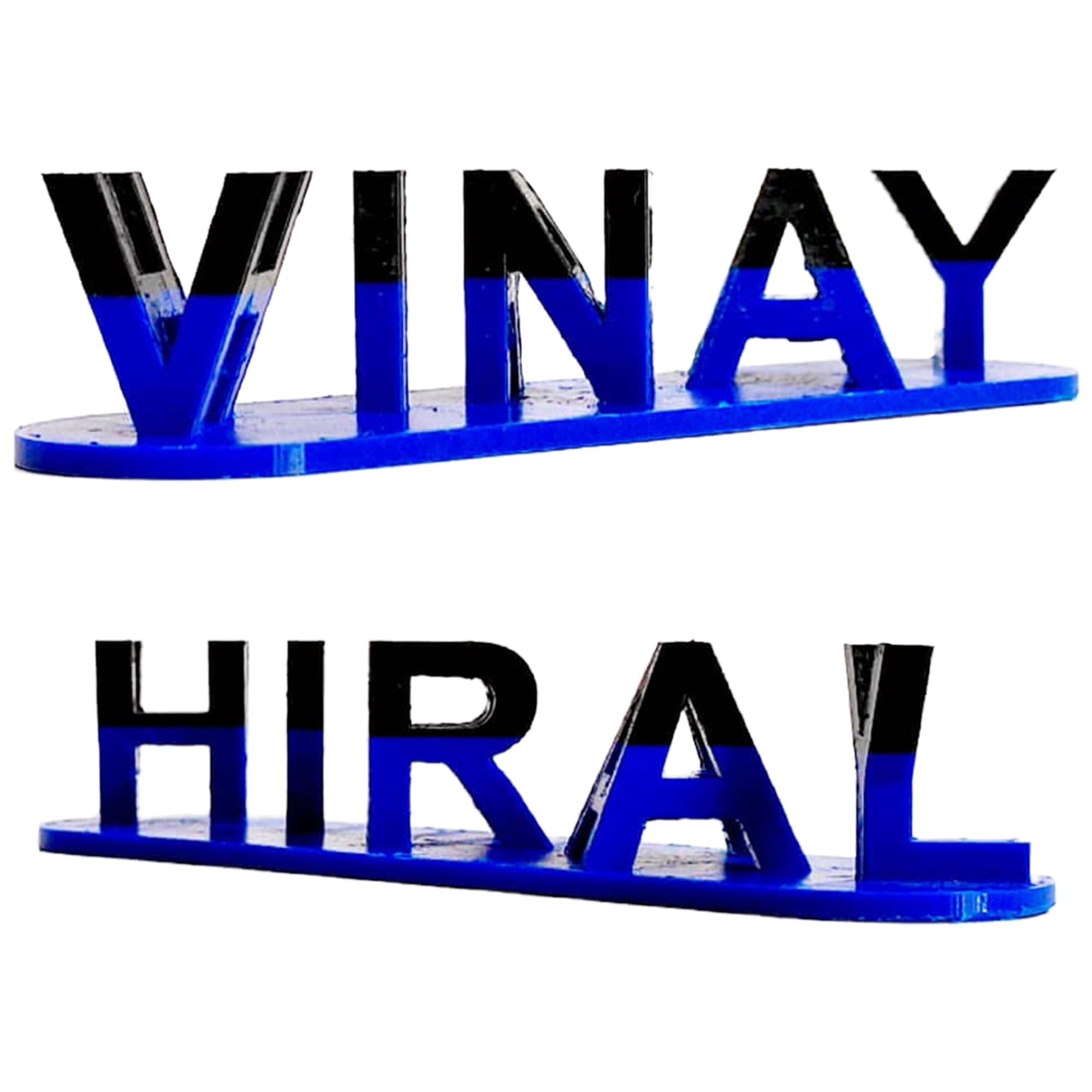 ROSLILY 8.8 inch custom double name plate on desk