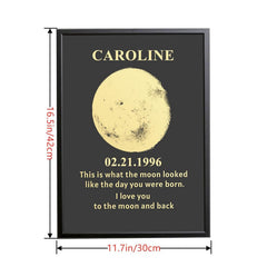 ROSLILY custom moon phase frame with text options