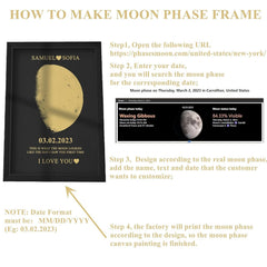 ROSLILY lunar print art frame with customizable date