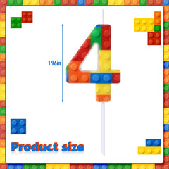 Building block candles set 0 to 9 for cake decoration