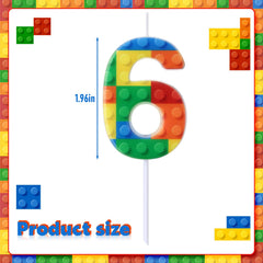 Rossesay building block cake topper with number 6 on celebration cake