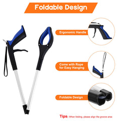 Foldable grabber for indoor and outdoor use