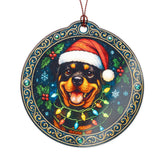 Rottweiler Christmas Ornament on a Christmas tree