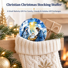 3 inch round acrylic nativity magnet for fridge lockers cabinets
