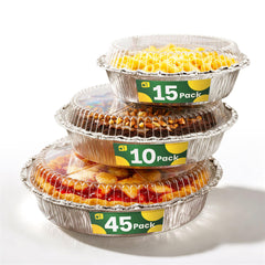 Round Aluminum Foil Pans with Lids 20-pack mixed sizes