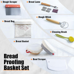Round 7.5 inch Banneton bread proofing basket from kit