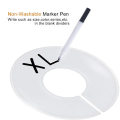 Round white closet size dividers with 3.5 inch diameter