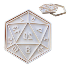 RPG Dice Cookie Cutter front view