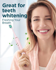 Rtauys M5 toothbrush showing 2 sensitive heads for sensitive teeth