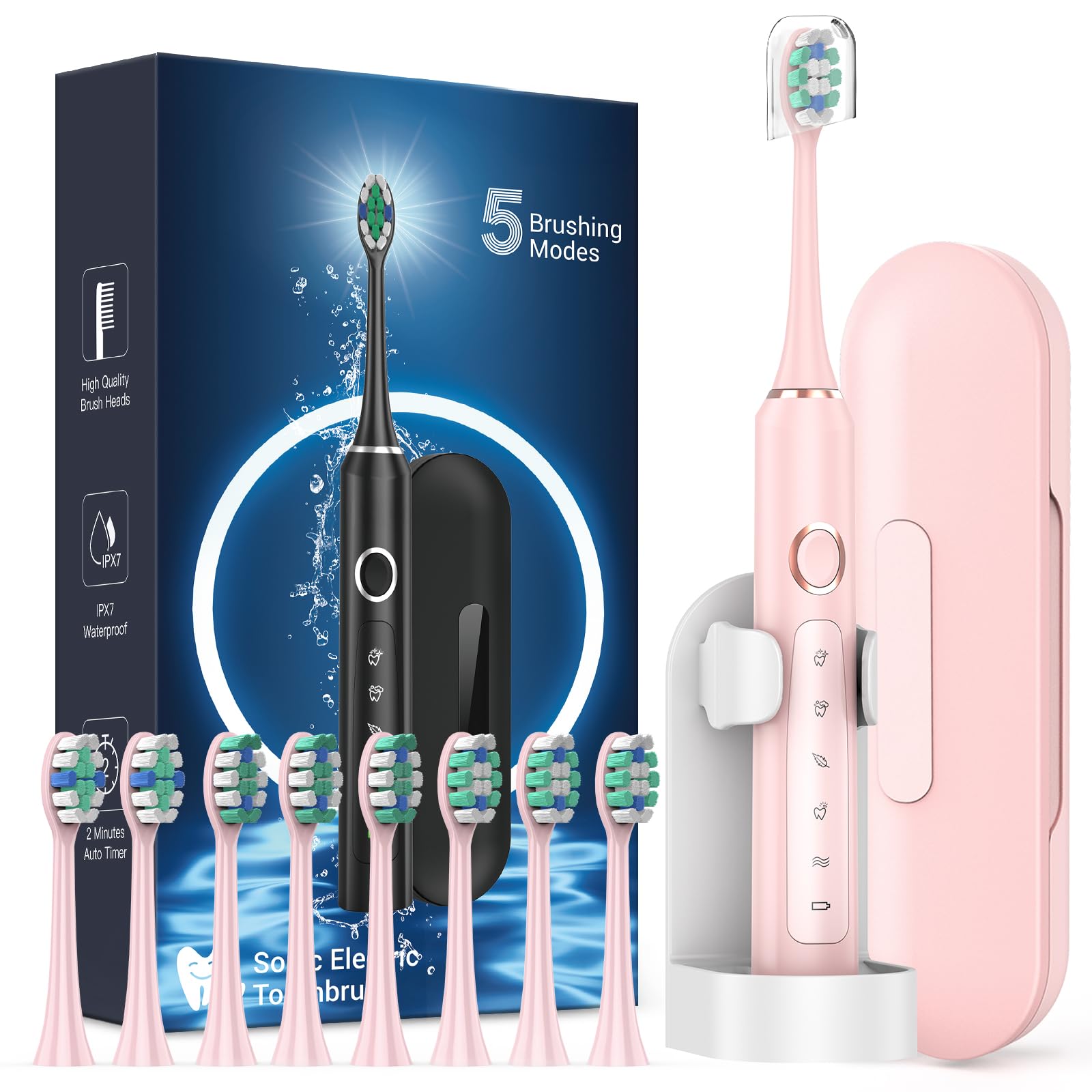 Rtauys M5 sonic electric toothbrush pink color product image