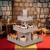 Rtteri 3 tiers medieval castle cupcake stand close up
