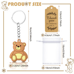 Brown bear keychain close up image