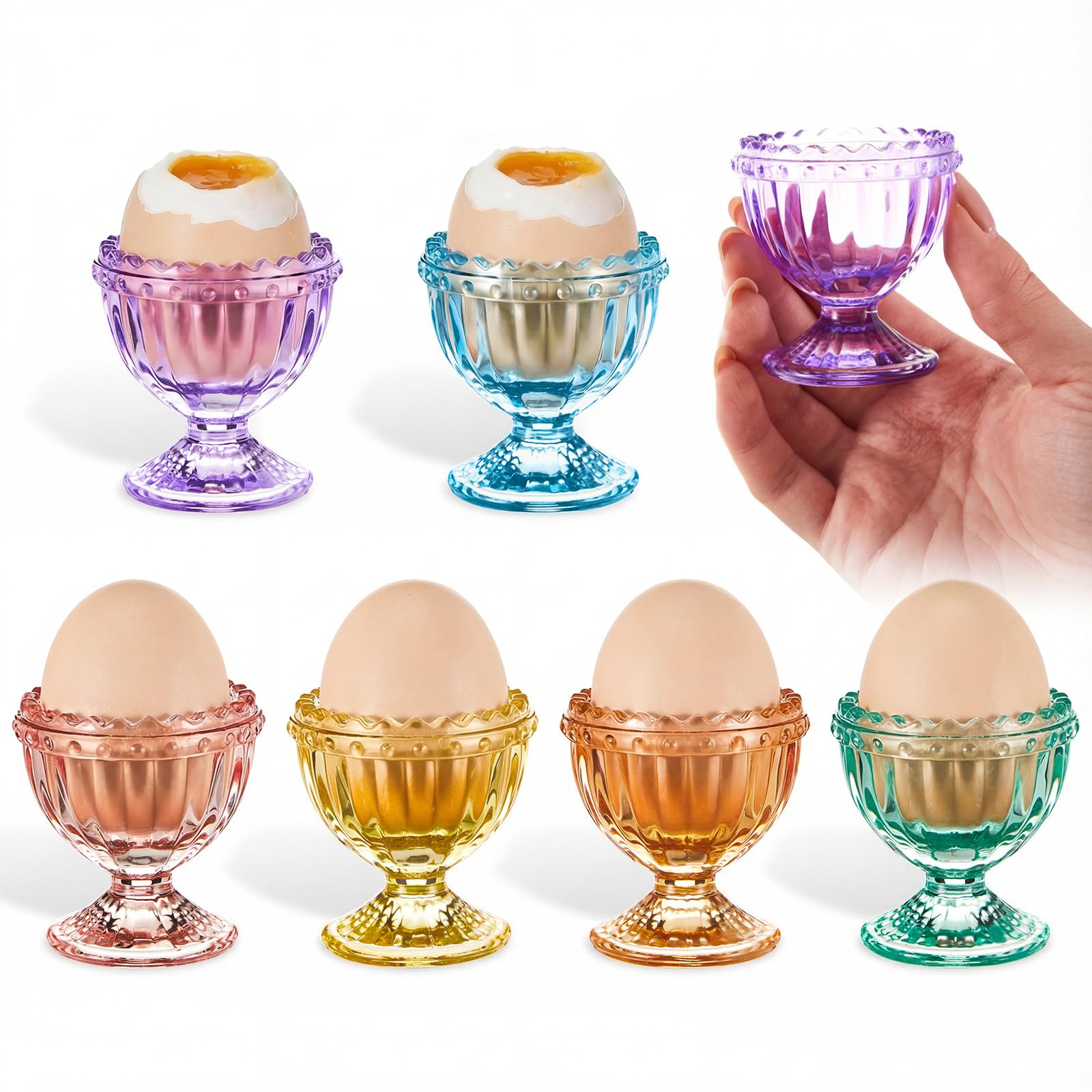 Rtteri glass egg cups set in six colors