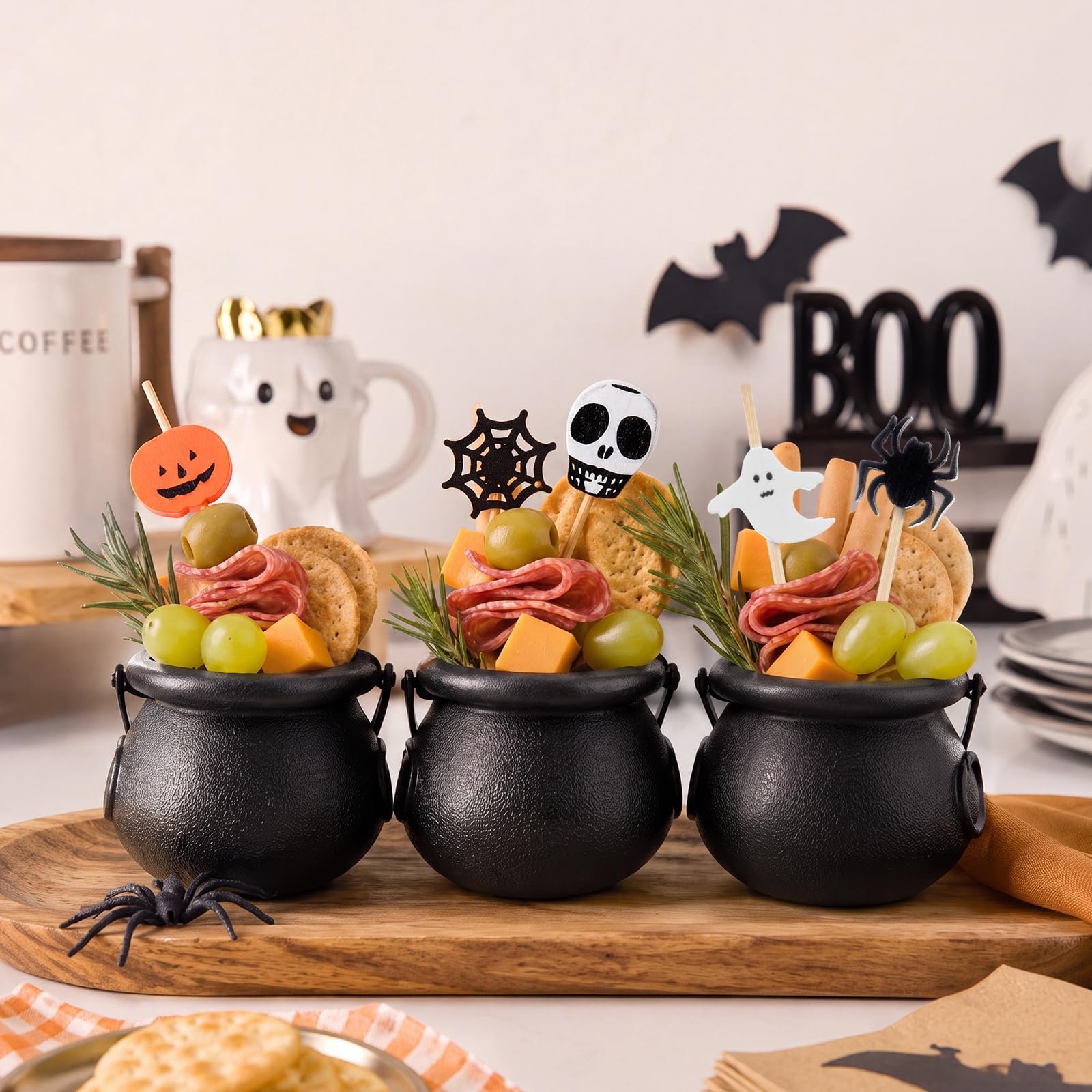 Rtteri Halloween Charcuterie Cup Kit 12 mini witch cauldron bowls