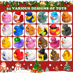 24 christmas themed ducks for daily advent reveal