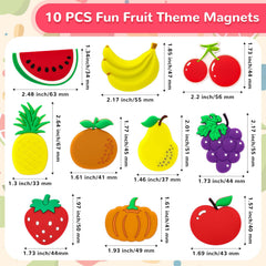 Rubber fruit magnets set 10 pieces