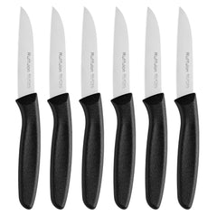Ruffulon paring knife set 6 pieces with stainless steel blades and ergonomic PP handle