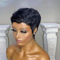 RUISENNA 100% human hair wig pixie cut overview