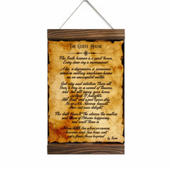 Rumi guest house poem canvas print on brown wood frame 11.8 x 15.7 inches
