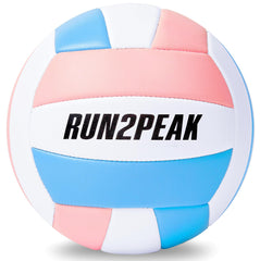 RUN2PEAK soft volleyball ball pink blue official size 5 for indoor and outdoor play