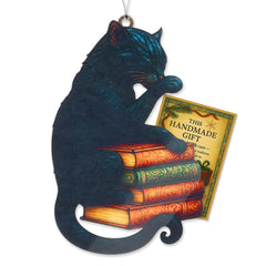 RUSATEN Black Cat Christmas Ornament hanging on tree