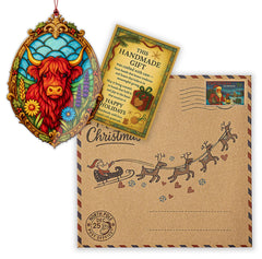 RUSATEN Cowxmas 1 ornament packaging with story card