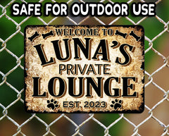 Handmade in the USA dog sign with name customization