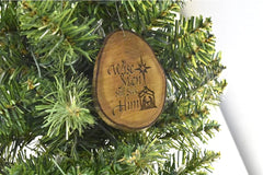 Rustic wood ornament 3 x 3 x 0.25 inches Wise Men Still Seek Him basswood