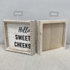 Rustic bohemian bathroom sign with bold lettering