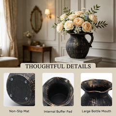 Large-capacity utensil holder with anti-slip bottom pads