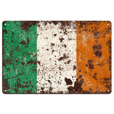 Rustic Irish flag metal sign 9x12 with two mounting holes