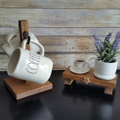 Rustic Mug Stand RV display with two hooks