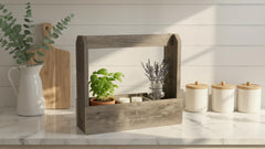Rustic Revival Barnwood planter box carry all