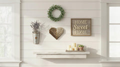 Rustic Revival Rustic Heart Wood Wall Hang back with brass hanger