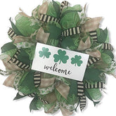 Rustic St Patrick Day wreath for door decor
