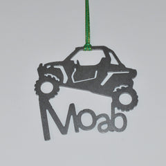 Tumbled edges rustic finish on Moab UTV Ornament