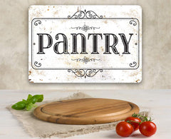 Farmhouse kitchen decor sign in rustic white metal