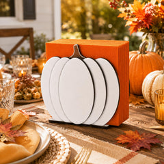 Rustic wooden napkin dispenser for fall decor