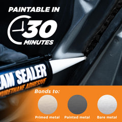 RV roof sealant seam sealer applied to vehicle seams