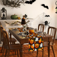 Dining setup with Rvsticty Halloween Table Runner