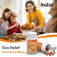 RXZELL Gas Relief packaging bottle with label