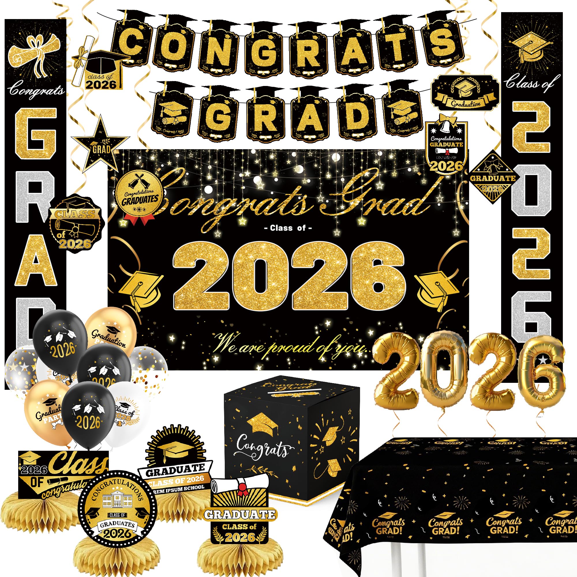Sadoup Graduation Decorations 2026 backdrop